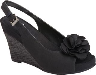 Womens A2 by Aerosoles Plush Garden   Black Canvas Ornamented Shoes