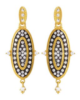 Large Oval Pave CZ Earrings