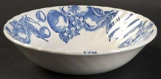 Enoch Wood & Sons Fruit   Blue Coupe Cereal Bowl, Fine China Dinnerware   Blue F