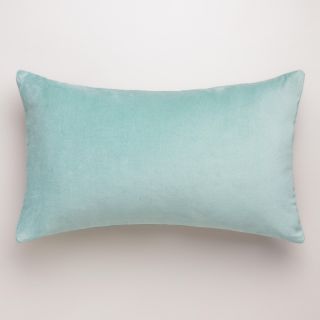 Blue Surf Velvet Lumbar Pillow   World Market