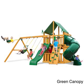Gorilla Playsets Mountaineer Clubhouse Deluxe Swing Set And Amber Posts