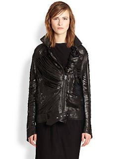 Acne Studios Mason Laser Cut Leather Jacket   Black
