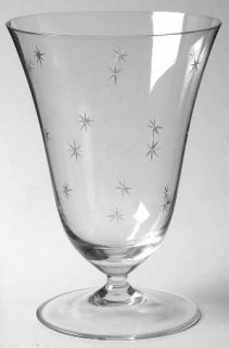 Unknown Crystal Unk8620 Iced Tea   Gray Cut Stars On  Bowl, Smooth Stem