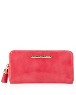 Patent Leather Continental Wallet, Pink