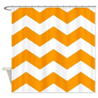  White And Orange Chevron Shower Curtain  Use code FREECART at Checkout
