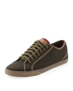 Low Top Twill Sneakers, Olive