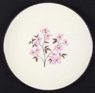Edwin Knowles Pink Dogwood (Platinum Trim) Dinner Plate, Fine China Dinnerware  