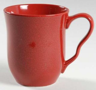 222 Fifth (PTS) Alba Crackle Red Mug, Fine China Dinnerware   All Red,Crackled,R