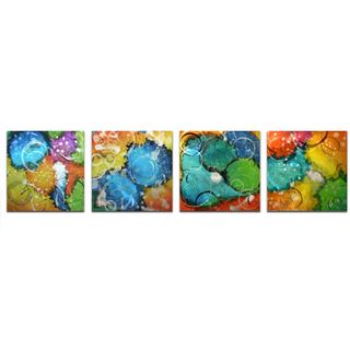 Sunny Days By Emley Contemporary Metal Wall Art (MediumSubject AbstractMatte Clear/ glossMedium Acrylic ink application on steelImage dimensions 12 inches high x 50 inches wide x .5 inch deep (overall)Outer dimensions 12 inches high x 50 inches wide 
