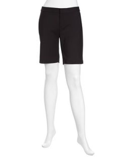 Greenwich Mid Length Soft Twill Shorts, Black