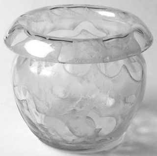 Heisey Arctic Clear/Frosted Rose Bowl   Line #9009, Clear/Frosted Etch Design