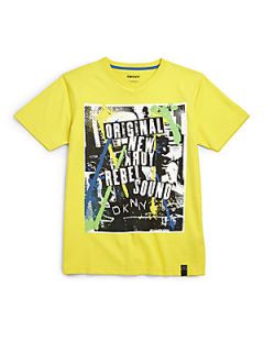 DKNY Toddlers & Little Boys Rebel Sound Graffiti Tee   Blazing Yellow