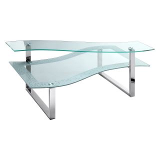 Stein World Lagos Polished Steel and Glass Coffee Table Multicolor   106 011