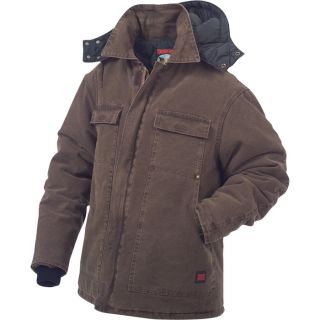 Tough Duck Washed Polyfill Parka with Hood   S, Chestnut