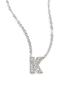 Adriana Orsini Sterling Silver Pave Initial Pendant Necklace   K