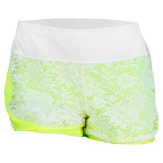 Lucky In Love Women`s Lace Tennis Short Yellow/White Xlarge Yellow