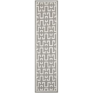 Safavieh Hand woven Moroccan Dhurrie Soft Grey Wool Rug (26 X 10)