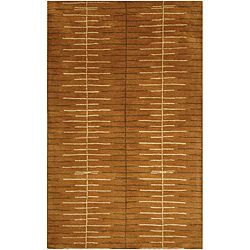 Contemporary Hand tufted Tan Wool Area Rug (96 X 136)