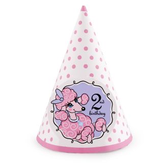 Pink Poodle in Paris 2nd Birthday Cone Hats