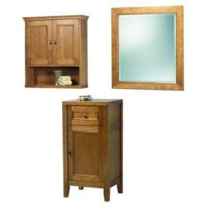 Foremost TRIM2834COMBO Exhibit Wall & Floor Cabinet & Wall Mirror Combo