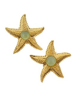 Starfish Chalcedony Clip On Earrings