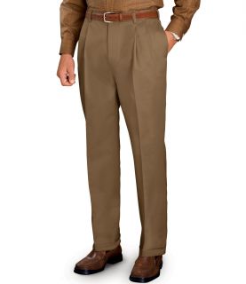 Tailored Fit Traveler Wrinkle Free Pleated Khakis  Sizes 44 48 JoS. A. Bank