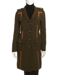 Long Military Jacket, Olive