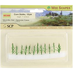 Scp Plastic Miniature One inch Yellow/green Corn Stalks (pack Of 12)