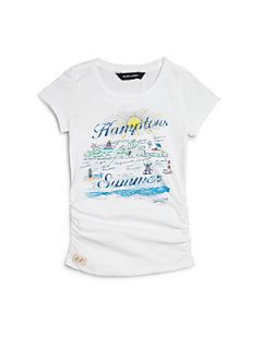 Ralph Lauren Toddlers & Little Girls Ruched Hamptons Tee   White