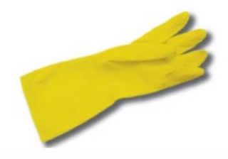 Intedge 17 in Yellow Latex Glove w/ Textured Palm, Flock Lined, Medium