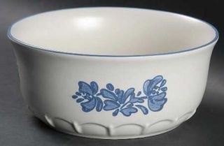 Pfaltzgraff Yorktowne (Usa) Round Baker, Fine China Dinnerware   Blue Floral,Smo