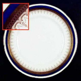 Paragon Stirling Dinner Plate, Fine China Dinnerware   Cobalt Band,Black Ovals/G