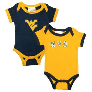 West Virginia Mountaineers NCAA Newborn 2 Pack Contrast Creeper