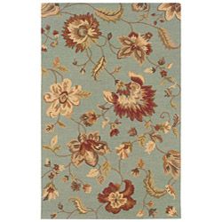 Hand tufted Blue Floral Wool Rug (5 X 79)
