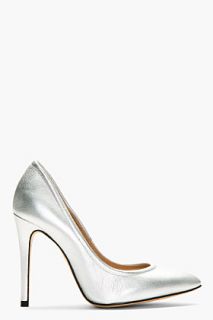 Iro Silver Leather Pointed Pumps