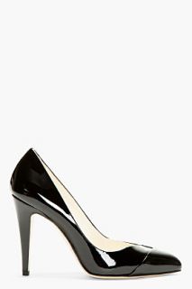 Brian Atwood Black Patent Leather Mary Pumps