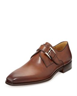 Pointy Toe Strap Shoes, Tabacco
