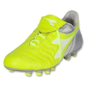 Diadora Maracana MD PU Axeler Womens Soccer Shoes (Yellow Fluo/Silver/White)