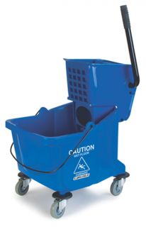 Carlisle 35 qt Mop Bucket Combo   Side Press Wringer, Polyethylene, Blue