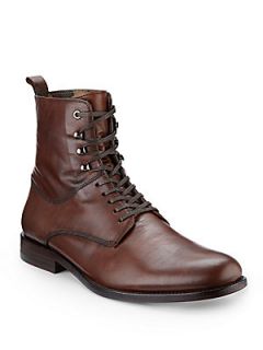 Leather Lace Up Boots   Chocolate