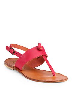 Joie Bastia Leather Thong Sandals   Pink