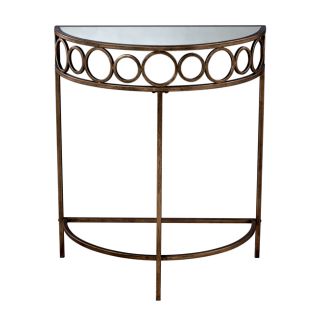 Anitque Gold Leaf Finish Mirrored Top Accent Table