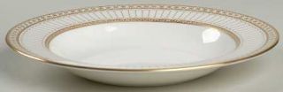 Wedgwood Colonnade Gold Rim Soup Bowl, Fine China Dinnerware   Gold Flowers,Line