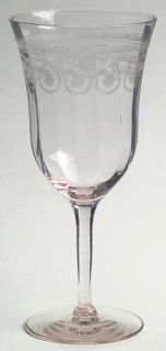 Morgantown Primrose Lane Pink Water Goblet   Stem #7577, Needle  Etch #329, Pink