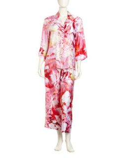 Floral Print Pajama Set, Pink/Multicolor