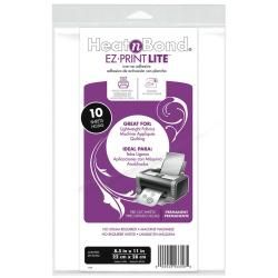 Heatn Bond EZ print Lite Iron on Adhesive 8 1/2 X11  White 10/pkg