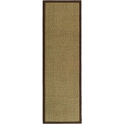 Hand woven Sisal Natural/ Brown Seagrass Runner (26 X 12)