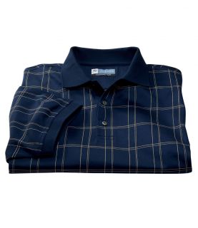 Leadbetter Stays Cool Windowpane Golf Polo by JoS. A. Bank Mens Dress Shirt