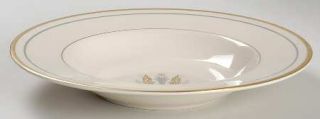 Syracuse Governor Clinton Rim Soup Bowl, Fine China Dinnerware   Gold&Gray Bands