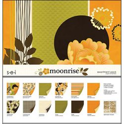 Moonrise Assortment Double sided Scrapbooking Paper Pack With Alphabet